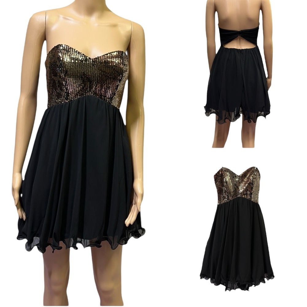 B Smart Sequin Bodice Flirty Skirting Fully Lined Cocktail Semi Formal Dress 1